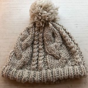 Knit hat with pom pom